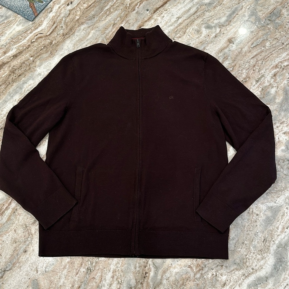 100% merino Wool Calvin Klein Zip Up